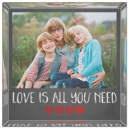 4x4 Glossy Acrylic Block with Love is All You Need design