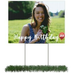 Photo Yard Sign 18x24 (with H-Stake) with Birthday Red Balloon design