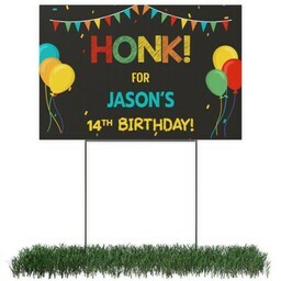 Photo Yard Sign 12x18 (with H-Stake) with Chalkboard Balloons design