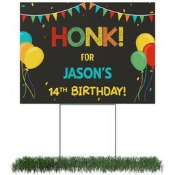 Photo Yard Sign 18x24 (with H-Stake) with Chalkboard Balloons design