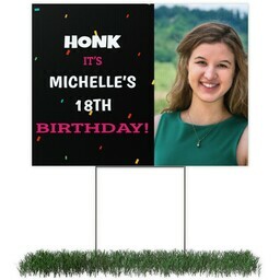 Photo Yard Sign 18x24 (with H-Stake) with Confetti Black design