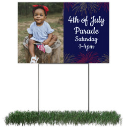 Photo Yard Sign 12x18 (with H-Stake) with Fireworks design
