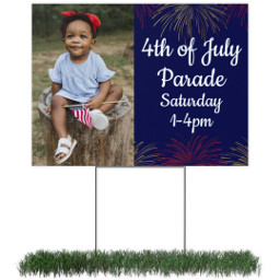 Photo Yard Sign 18x24 (with H-Stake) with Fireworks design