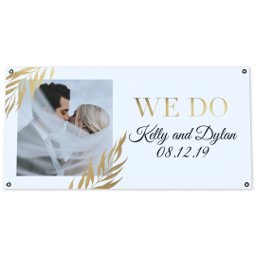 2x4 Vinyl Banner 10oz with Gold Botanical Wedding design