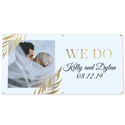 3x6 Vinyl Banner 10oz with Gold Botanical Wedding design