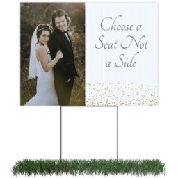 Photo Yard Sign 18x24 (with H-Stake) with Gold Glitter Wedding design