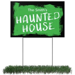 Photo Yard Sign 12x18 (with H-Stake) with Haunted House design