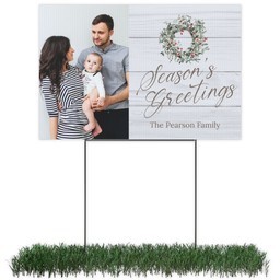 Photo Yard Sign 12x18 (with H-Stake) with Holiday Wreath design