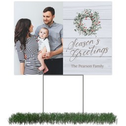 Photo Yard Sign 18x24 (with H-Stake) with Holiday Wreath design