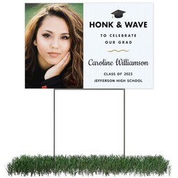 Photo Yard Sign 12x18 (with H-Stake) with Honk and Wave design