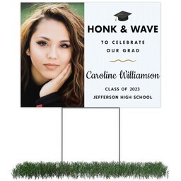 Photo Yard Sign 18x24 (with H-Stake) with Honk and Wave design