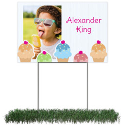 Photo Yard Sign 12x18 (with H-Stake) with Ice Cream design