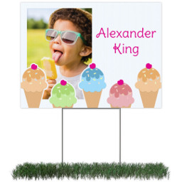 Photo Yard Sign 18x24 (with H-Stake) with Ice Cream design