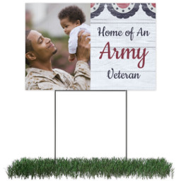 Photo Yard Sign 12x18 (with H-Stake) with Patriotic Banner design