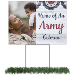 Photo Yard Sign 18x24 (with H-Stake) with Patriotic Banner design