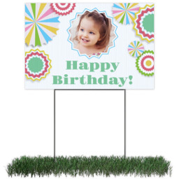 Photo Yard Sign 12x18 (with H-Stake) with Pinwheels design