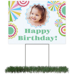 Photo Yard Sign 18x24 (with H-Stake) with Pinwheels design