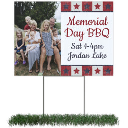 Photo Yard Sign 18x24 (with H-Stake) with Rustic Stars and Stripes design