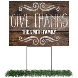 Photo Yard Sign 18x24 (with H-Stake) with Rustic Thanks design