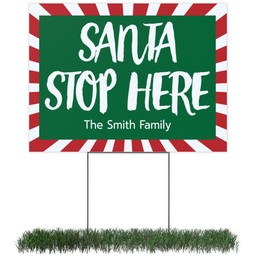 Photo Yard Sign 18x24 (with H-Stake) with Santa Stop Here design