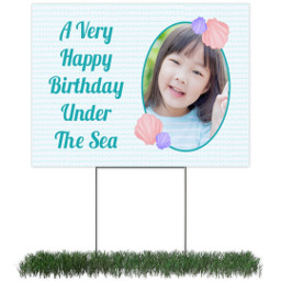 Photo Yard Sign 18x24 (with H-Stake) with Seashells design