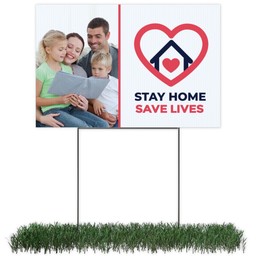 Photo Yard Sign 12x18 (with H-Stake) with Stay Home design