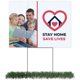 Photo Yard Sign 18x24 (with H-Stake) with Stay Home design