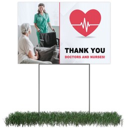 Photo Yard Sign 12x18 (with H-Stake) with Thank You Healthcare design