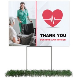 Photo Yard Sign 18x24 (with H-Stake) with Thank You Healthcare design