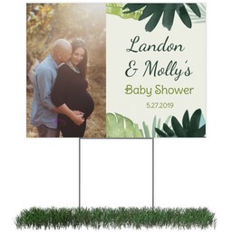 Photo Yard Sign 18x24 (with H-Stake) with Baby Shower - Jungle design