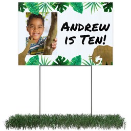 Photo Yard Sign 12x18 (with H-Stake) with Birthday Animals design