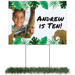 Photo Yard Sign 18x24 (with H-Stake) with Birthday Animals design