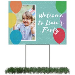 Photo Yard Sign 18x24 (with H-Stake) with Birthday Balloons design