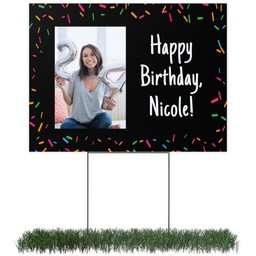 Photo Yard Sign 18x24 (with H-Stake) with Birthday Sprinkles design