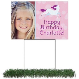Photo Yard Sign 12x18 (with H-Stake) with Birthday Whimsical design