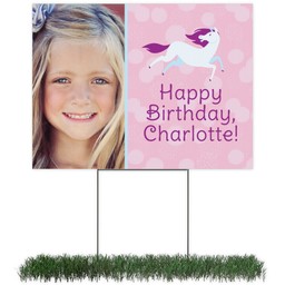 Photo Yard Sign 18x24 (with H-Stake) with Birthday Whimsical design