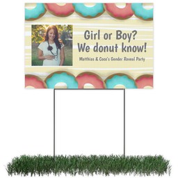Photo Yard Sign 12x18 (with H-Stake) with Gender Reveal design