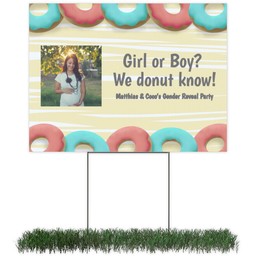 Photo Yard Sign 18x24 (with H-Stake) with Gender Reveal design