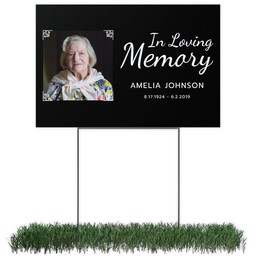 Photo Yard Sign 12x18 (with H-Stake) with In Memory design