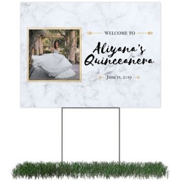 Photo Yard Sign 18x24 (with H-Stake) with Metallic Quinceanera design