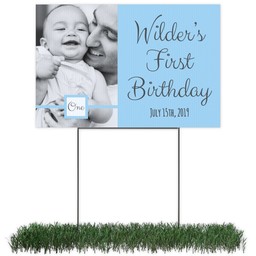 Photo Yard Sign 12x18 (with H-Stake) with Pastel Baby Birthday design