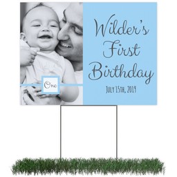 Photo Yard Sign 18x24 (with H-Stake) with Pastel Baby Birthday design