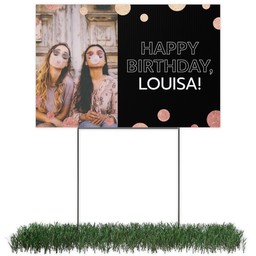 Photo Yard Sign 12x18 (with H-Stake) with Rose Gold Dots design