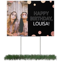 Photo Yard Sign 18x24 (with H-Stake) with Rose Gold Dots design