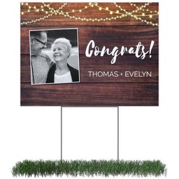 Photo Yard Sign 18x24 (with H-Stake) with String Lights design