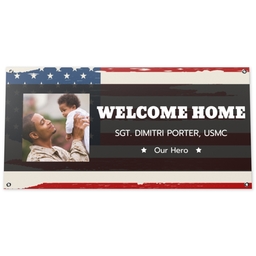2x4 Vinyl Banner 10oz with Welcome Home Soldier design