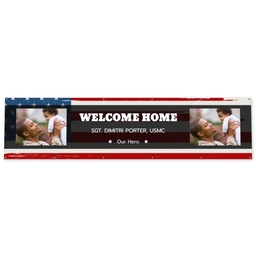 3x12 Vinyl Banner 10oz with Welcome Home Soldier design