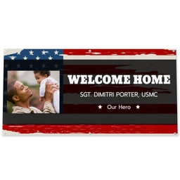 3x6 Vinyl Banner 10oz with Welcome Home Soldier design