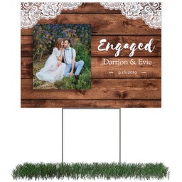 Photo Yard Sign 18x24 (with H-Stake) with Wood Lace design