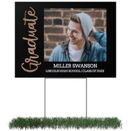 Photo Yard Sign 18x24 (with H-Stake) with Elaborate Longhand design